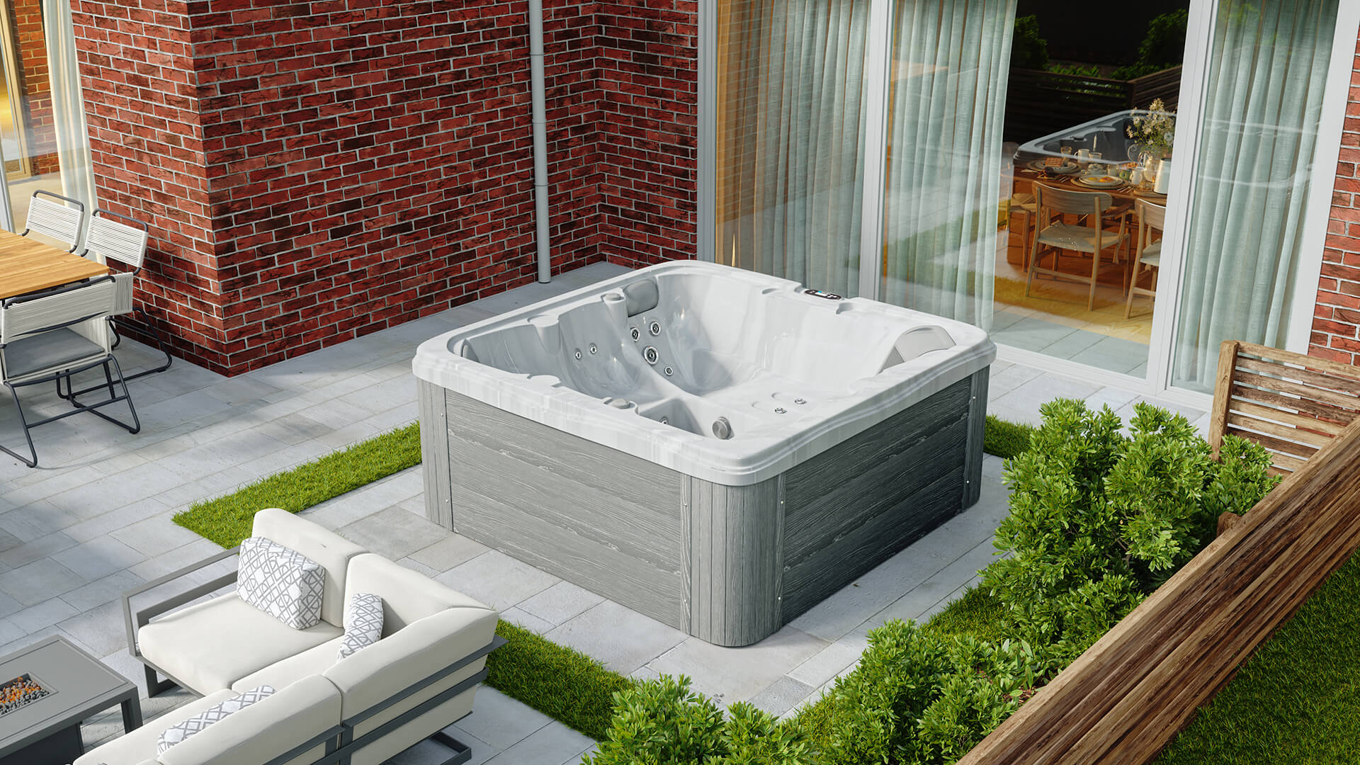 Großer Whirlpool für die Terrasse